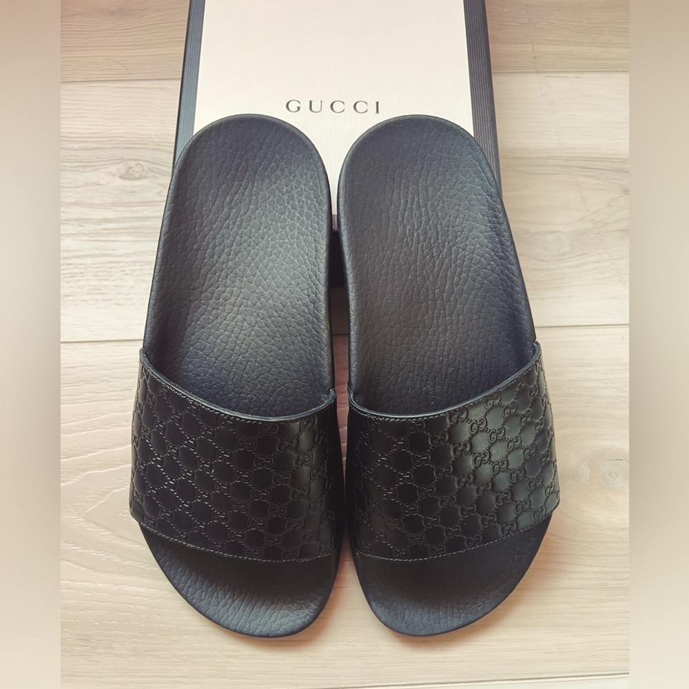 Gucci Microguccissima Leather Slide - Size 37